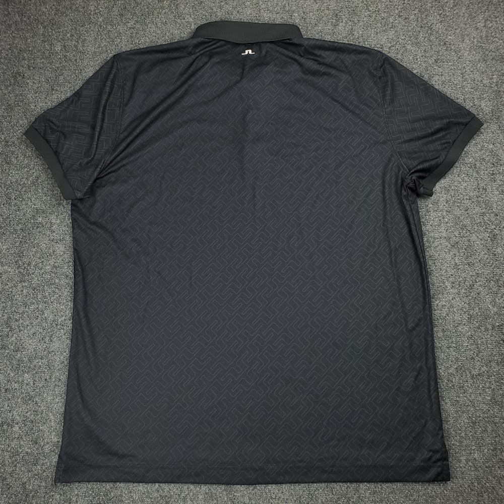 J Lindeberg Tour Tech Polo Shirt Mens 3XL Golf Logo Print Regular Fit Black - Picture 2 of 11